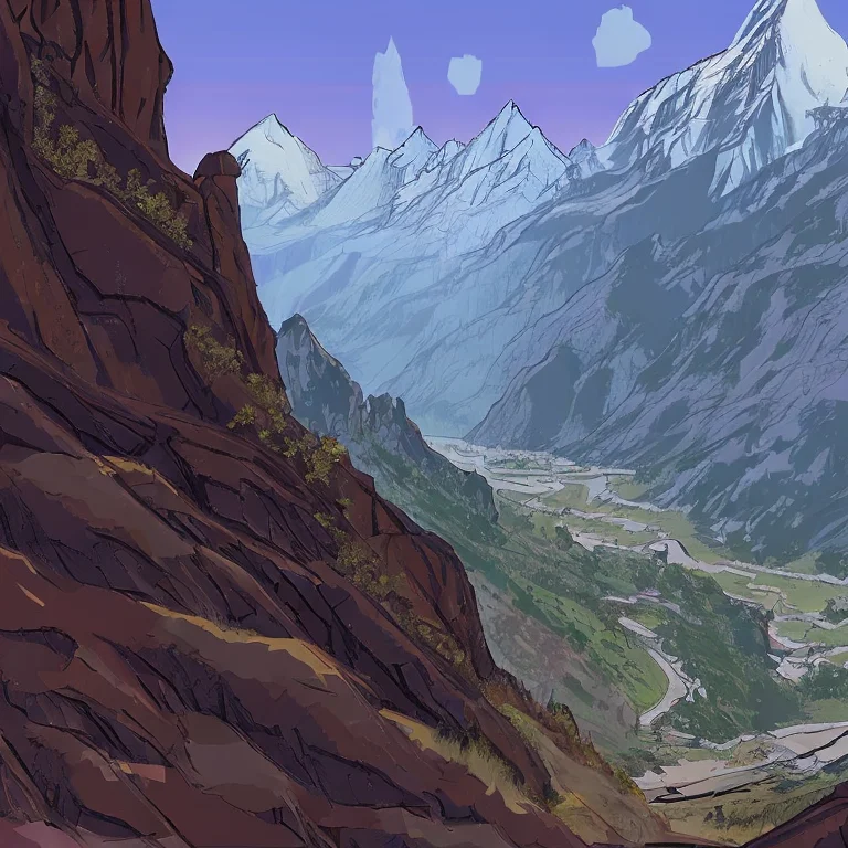 A Mountain Pass With Caves And Rock Cliffs In The Mountains...
