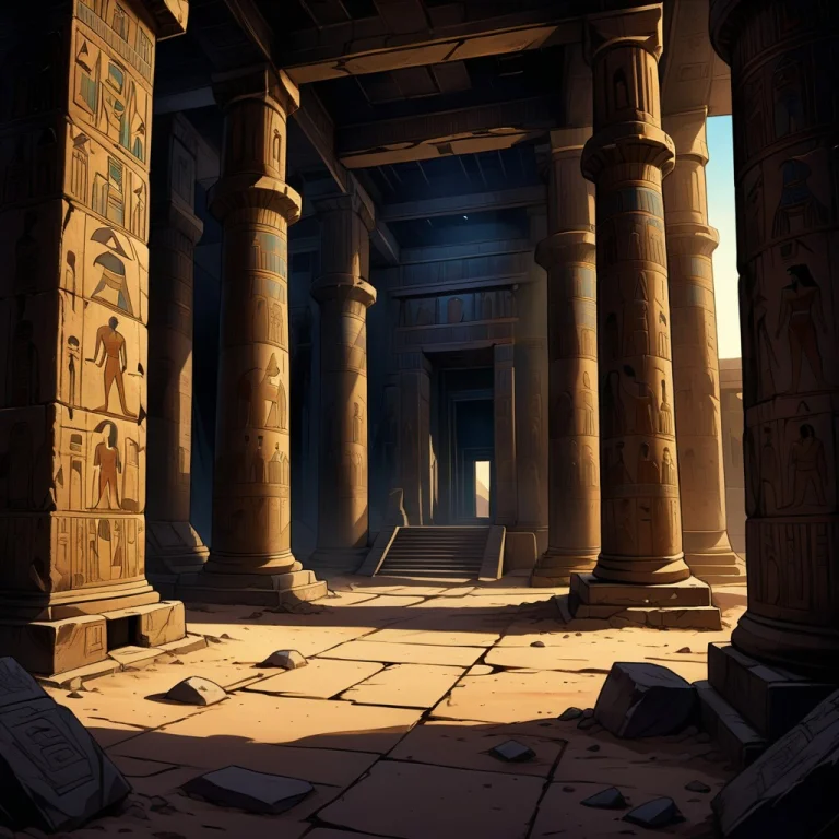 Inside An Ancient Egyptian Temple, Inside Ancient Temple, No...