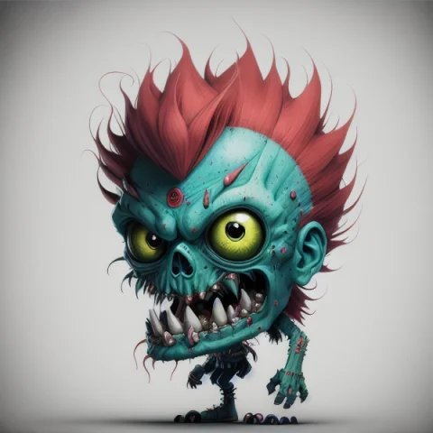 A Fantz Monster Design, Punk, Ultra Detailed, Loracartooncre... — Stable Diffusion AI Prompt: A fantz monster design, punk, ultra detailed, 