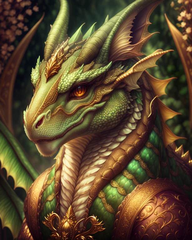 Portrait Of A Kind Dragon From A Fairy Tale