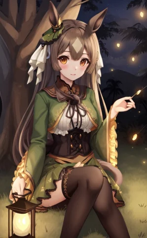 1girl, Animalears, Bangs, Detachedsleeves, Fireflies, Forest... — Stable Diffusion AI Prompt: 1girl, animal_ears, bangs, detached_sleeves, fireflies, forest, cat_ears, cat_gi...