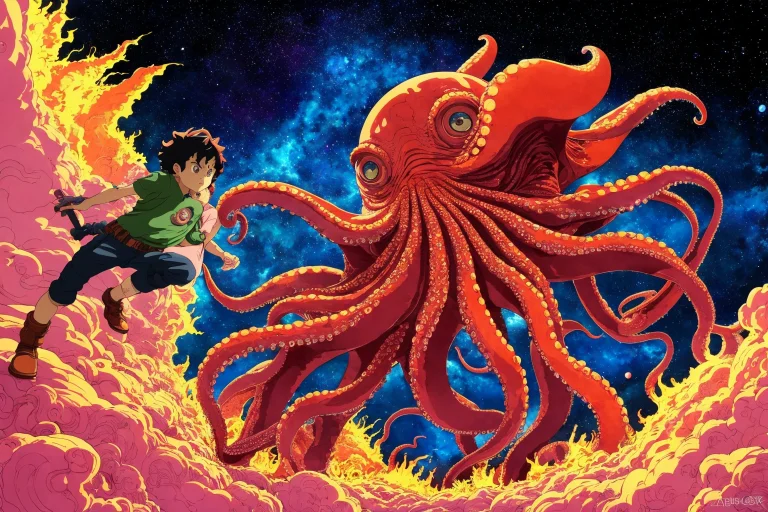 Photo Of Fusion Of A Huge Savage Octopus Monster With An Ali...