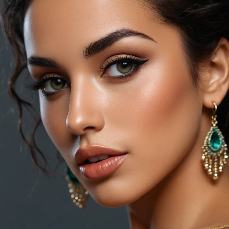 Beautiful Woman Esmeralda Dancing,face Extreme Close Up ,det...