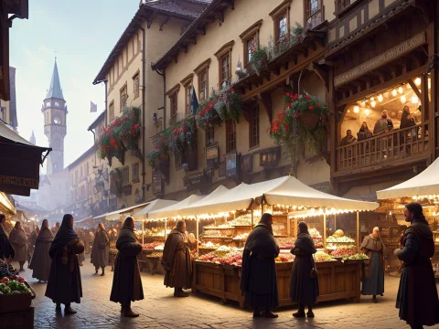 Concept Art, A Beautiful Highly Detailed Display Of A Fantas... — Stable Diffusion AI Prompt: concept art, a beautiful highly detailed display of a fantasy small medieval ope...