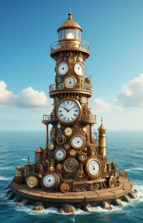 Clockstyle, Loraclockstyle-0000090.3 Lighthouse Made Of Cloc...