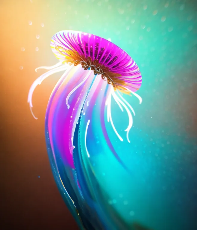 Beautiful Jellyfish Alberto Seveso Art, Cubism, Colourful, W...