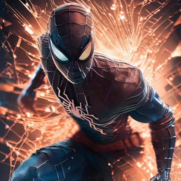 Spiderman Made Of Fragmenv2, Very Detailed, Intrincated, Fra...