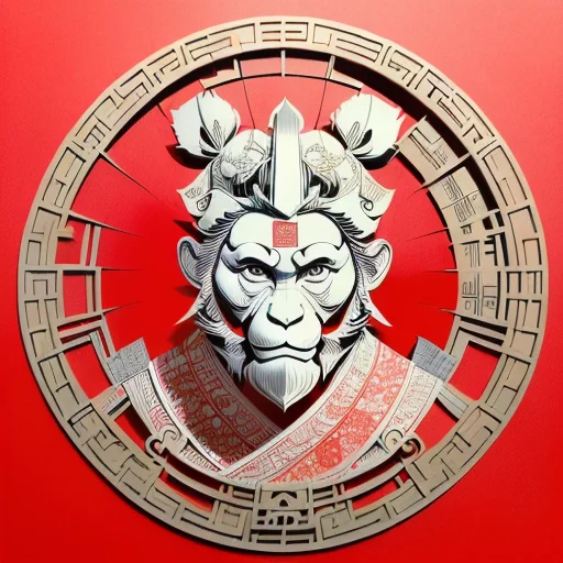 Masterpiece, Best Quality, Chinese Paper-cut Art Of Sunwukon...