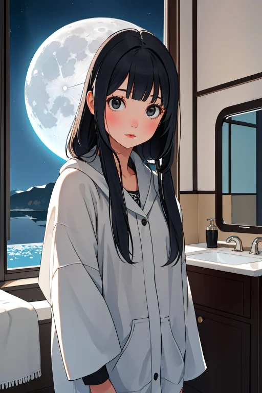 1girl, Lorawatao0.8, Unadvised Lifelike Inuit Vanity, Inside...
