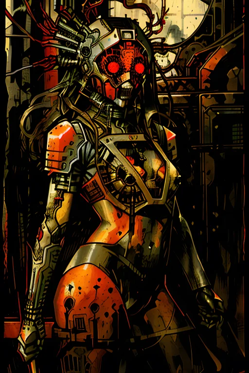 Loratarot Card1, Beautiful Female Looking At Bloody Carnage...