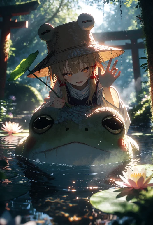 Kani2rer, --preview , A 2d Anime Scene Of Moriya Suwako Sitt...