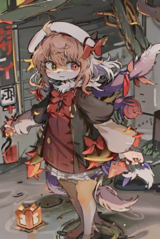 Best Quality1.5, Solo, Furry Girl, Fox, Ahoge, White Long Ha...