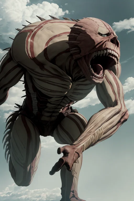 Colossal Titanshingeki No Kyojin, Cinematic Shot, With Its H...