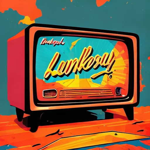 A Digital Illustration Of A Retro Television On A Tv Stand I...