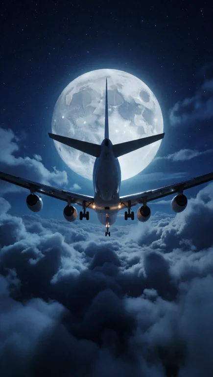 A Large Commercial Airplane Viewed From Directly Underneath...