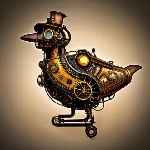 Steampunkai, Steampunk, Steam Powered Bird — Stable Diffusion AI Prompt: (steampunkai)++, (steampunk), steam powered bird