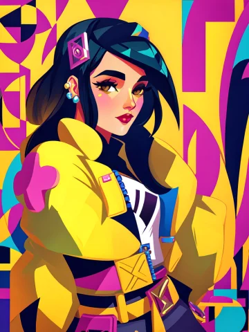 A Portrait Of Kljy, Yellow Jacket, In A Stylized Art Deco Or... — Stable Diffusion AI Prompt: A portrait of kljy, yellow jacket, in a stylized Art Deco or Art Nouveau style,...