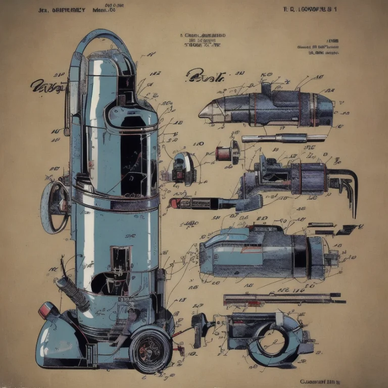 A Vintage Patent Diagram Of A Highly Complicated Mecha Vacuu...