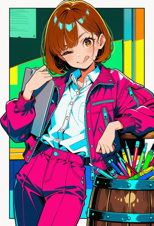 Masterpiece, Modern Anime Digital Illustration Of A Girl Wit...