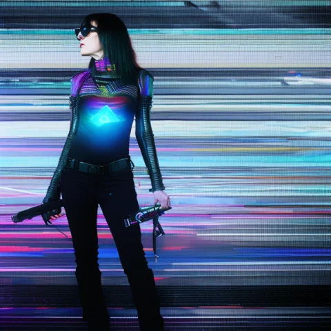 Cinematic Movie Still Of An Epic Scene Of A Glitch Close Up... — Stable Diffusion AI Prompt: cinematic movie still of an epic scene of a glitch close up shot, portrait of a...