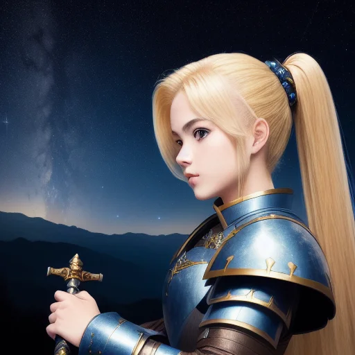 Best Quality, Masterpiece, Knight Princess With Blonde Hair...