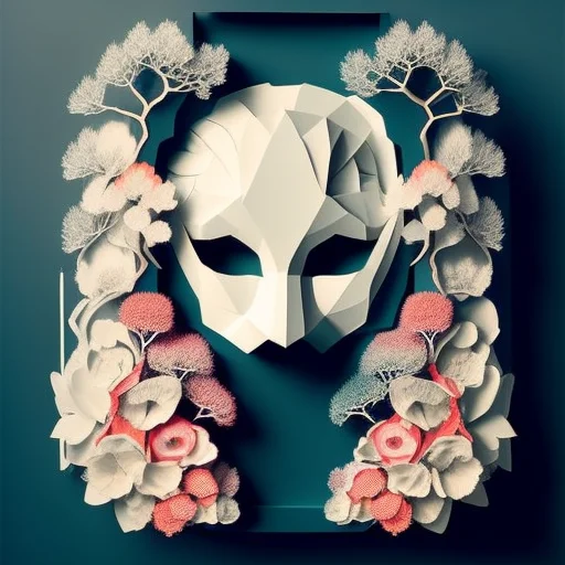 Paperai, Mask, Portrait, Front View, Centered