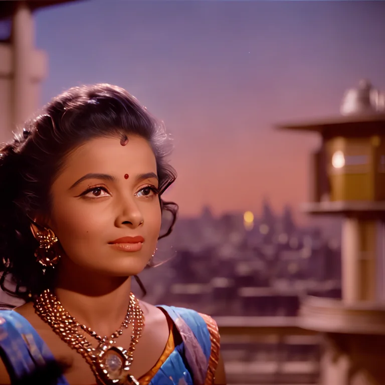 Closeup Of An Indian Girl On A Rooftop, With Long Flowing Wi...