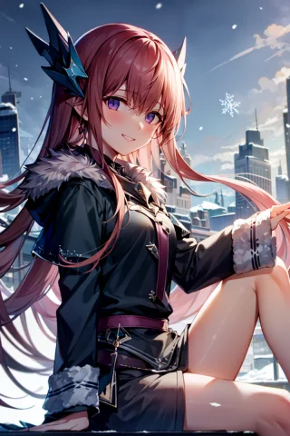 Masterpiece,1girl,solo, Loratyrcav31 ,winter Clothes,light S... — Stable Diffusion AI Prompt: masterpiece,1girl,solo, ,winter clothes,light smile, sitting,outdoors,coat,fur...