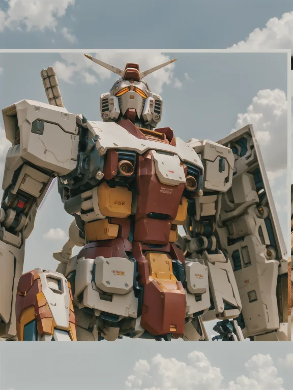 Giant Rx78 Robot Loaded With Heavy, Five Fingers Open, Mech...