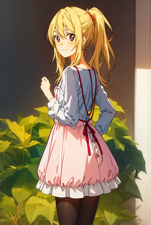 Kaori,handonhip,1girl, Solo, Blondehair, Lookingatviewer, Bl...