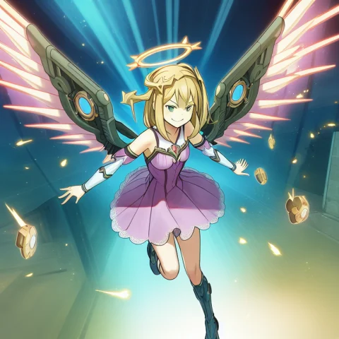 Masterpiece, Best Quality, A Cartoon Girl ,dodging, Smirk, D... — Stable Diffusion AI Prompt: masterpiece, best quality, A cartoon girl ,dodging, smirk, detached wings, float...