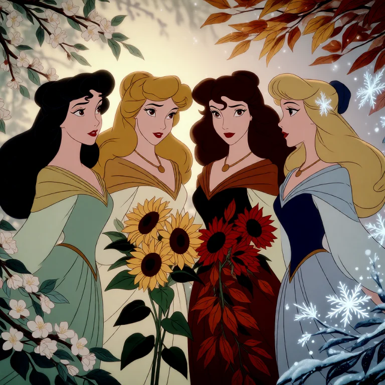 Disney Mid-century Animation, Four Women Representing The Se...