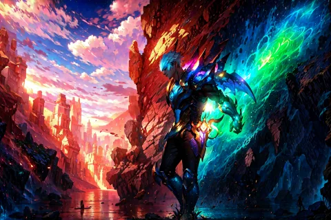 Masterpiece, Best Quality, 1boy, Loralas0.8,cloud,colorful L... — Stable Diffusion AI Prompt: masterpiece, best quality, 1boy, ,cloud,colorful ,monster,armor