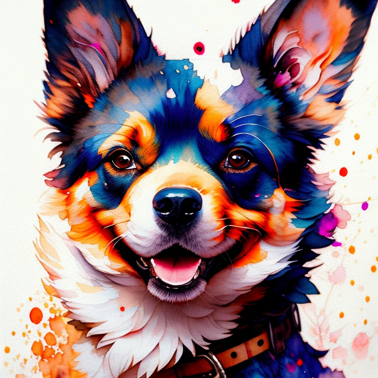 Wtrcolor Style, Digital Art Of Dog Character, Official Art,...