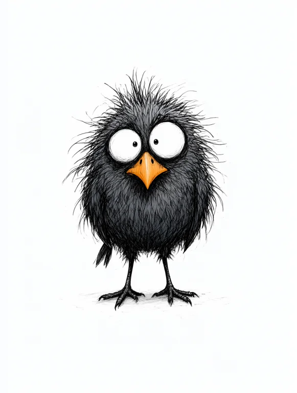 A Hilarious And Whimsical 2d Comic Illustration Of A Scruffy...