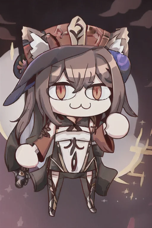 1girl, Hu Tao Genshin Impact, Boo Tao,hat, Red Eyes, Twintai...