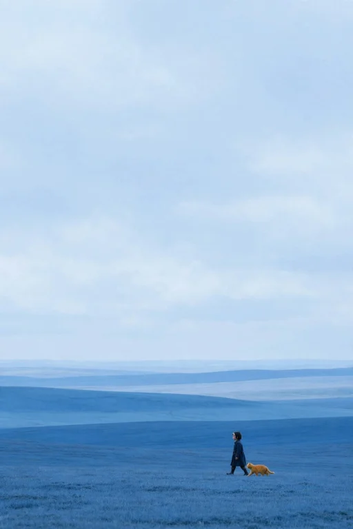 Photorealistic Style. A Vast Quiet Blue Landscape Beneath An...