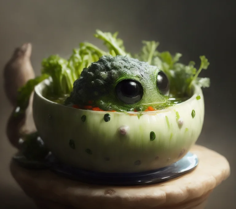 Closeup Angle Of An Incredibly Cute Vegetable Creatures With...