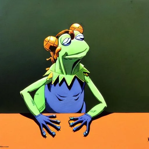 Kermit The Frog, Very Detailed, Clean, High Quality, Sharp I...