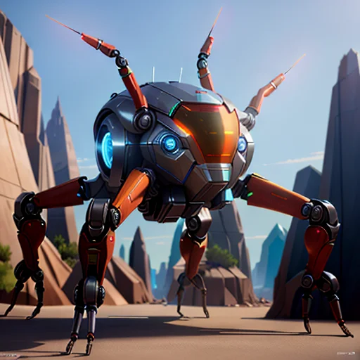 Sci-fi, Robot Spider, 3d Object, High Quality, Super Detail,...