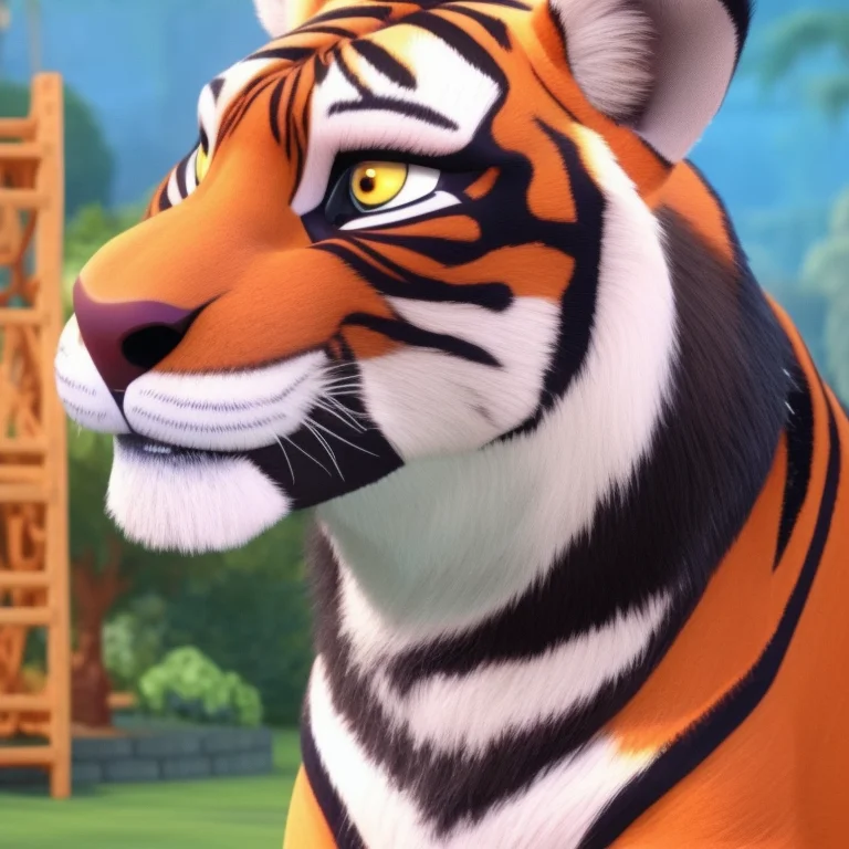 Intricite Details, Sharp Lines, A Close-up Of A Tigress, Zoo...