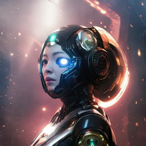 Cyborgdiffusion, Female Anime Character Centered, Oni Mask,... — Stable Diffusion AI Prompt: Cyborgdiffusion, Female anime character centered, oni mask, glitch art, glitchco...
