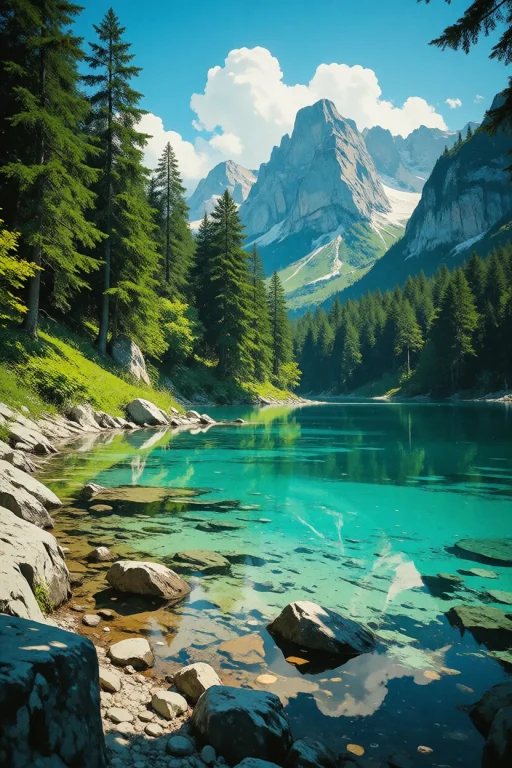 Nature, A Magnificent Photorealistic Landscape Photograph Of...