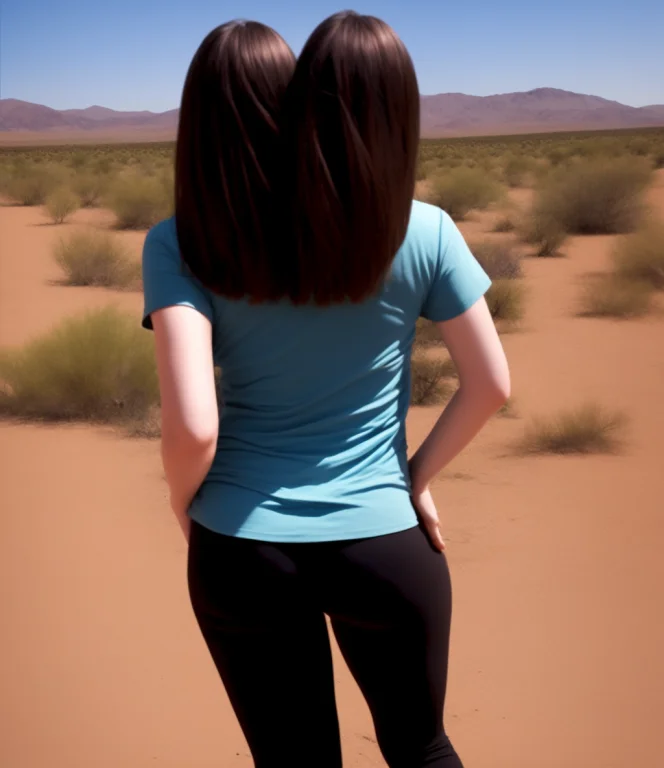 Photo Of 2heads, Woman, Standing, From Behind, Long Blonde H...