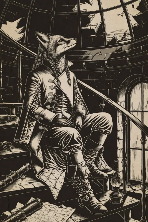 Da0klfe, Black And White Woodcut-style Illustration, An Anth...
