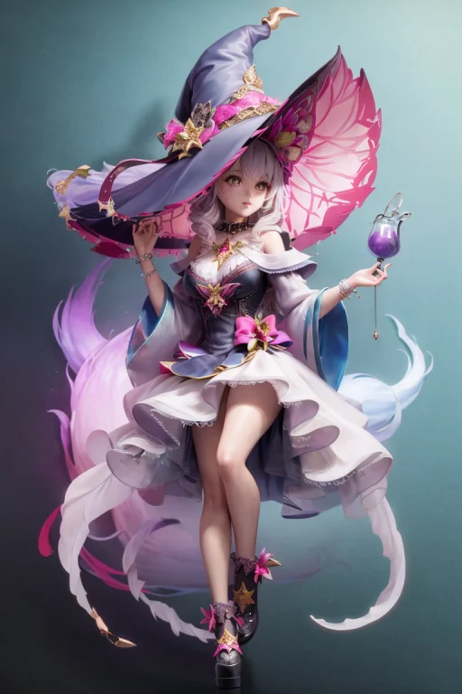 Lorascg512-0000030.85, Scg, 1girl, Anime1.3, Large Witch Hat...