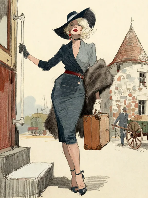 Bradhamel Art Style. A Confident, Stylish Woman With Blonde...