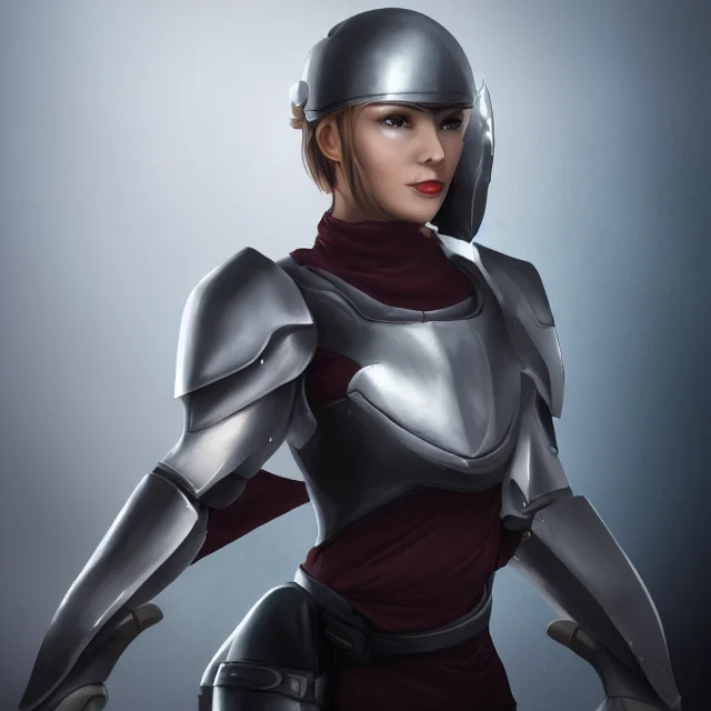 Frpgfacegen, Solo, Womanfocus, 1girl, Open Helmet, Armor, Up...