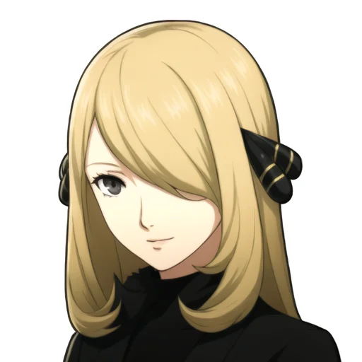 1girl, Portrait, Solo, White Background, Cynthia Pokemon, Bl...