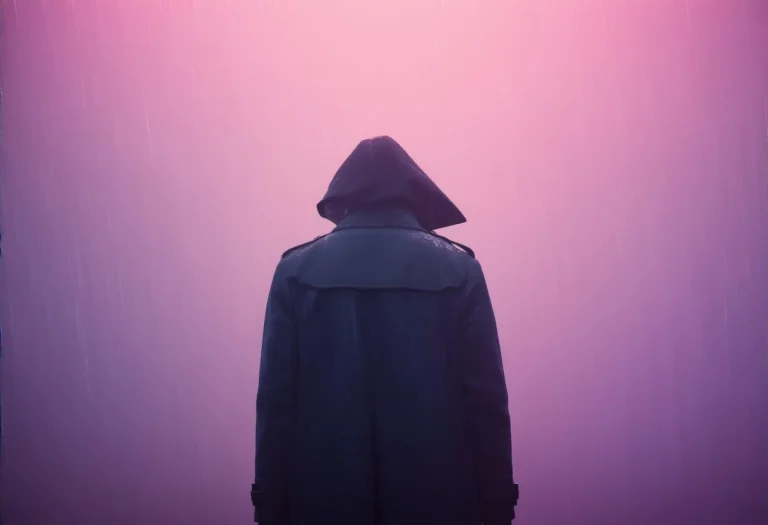 A Trench Coat Framed By Falling Rain, Cinematic Lighting, Sh...